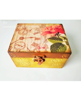 Steampunk Watch Box, Wooden Watch Box, Wooden Watch Case or Jewelry Box, Handcrafted Watch Box